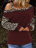 Leopard Print Ärmeln Sweatshirts mit ein Ärmellos