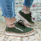 Floral Muster Reißverschluss Schnürsneakers