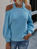 Gestrickt Baumwolle Pullover mit langen Ärmeln für Frauen