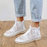 Spitze Perforiert Plateau Schlupf Stiefelette