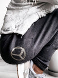 Tunnelzug Retro Hosen mit Buchstabe Print