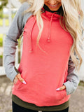 Hellgrün Asymmetrisch Baumwollgemisch Langarm Sweatshirt