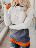 Baumwollgemisch Lässig Langarm Sweatshirt