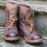 Herbst Schnürung Blockabsatz Stiefelette