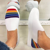Regenbogen Streifen Schlupf Flach Sneakers