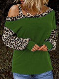 Leopard Print Ärmeln Sweatshirts mit ein Ärmellos