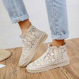 Spitze Perforiert Plateau Schlupf Stiefelette
