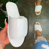 Glanz Lackleder Kariert Pantoffel