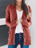 V Ausschnitt Cardigan mit Plastikschnalle
