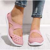 Perforiert Einfarbig Sommer Flache Sandalen