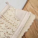 Spitze Perforiert Plateau Schlupf Stiefelette