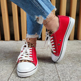 Canvas Leopard Hingucker Plateau Schnürung Sneakers