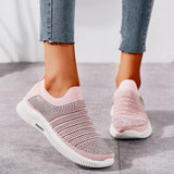 Perforiert Glitzersteine Gestreift Slip-On Sneakers Laufschuhe