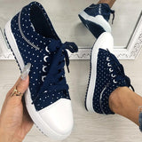 Polka Dot Floral Anhänger Schnürung Sneakers