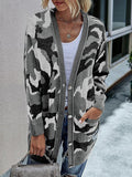 MODISCHE LÄSSIGE LEOPARDEN-STRICKJACKE