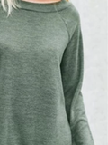 Unifarben Langarm Sweatshirt aus Baumwolle