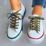Regenbogen Farbkombination Leinwand Schnürsneakers