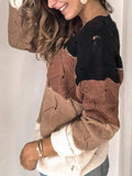 Getrickt Pullover mit V Ausschnitt Farbe Block