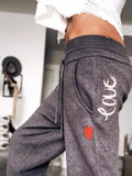 Tunnelzug Retro Hosen mit Buchstabe Print