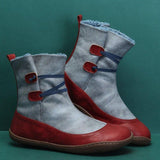 Winter Flache Stiefelette aus Leder