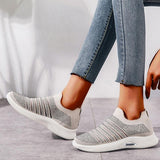 Perforiert Glitzersteine Gestreift Slip-On Sneakers Laufschuhe