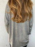 Federmuster Sweatshirts Grau mit Lang Ärmeln