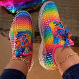 Regenbogen Farben Transparente Sohle Schnürsnekaers