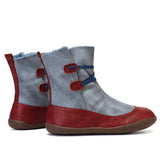 Winter Flache Stiefelette aus Leder