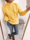 Solid Langärmelig Einfach Gestrickt Pullover