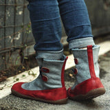 Winter Flache Stiefelette aus Leder
