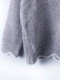 Langärmelige gestrickte T-Shirts mit V-Ausschnitt aus Acryl