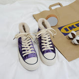 Damen Converse Pelz Sneakers Wildleder Schnürschuhe