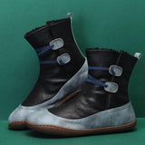 Winter Flache Stiefelette aus Leder