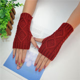 Hälfte Finger Gestrickte Handschuhe