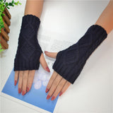 Hälfte Finger Gestrickte Handschuhe