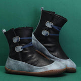 Winter Flache Stiefelette aus Leder