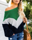 Lässiger Farbblock Pullover
