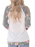 Geblümt Süß Paneeliert Sweatshirt