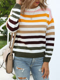 Minimalist Streifen Leicht Farbe Block Pullover