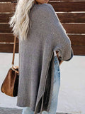 Langärmelige, fest gestrickte V-Ausschnitt-Pullover für Frauen