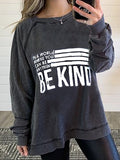 Rundhals Buchstabe Baumwollgemisch Lässig Sweatshirt