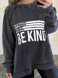 Rundhals Buchstabe Baumwollgemisch Lässig Sweatshirt