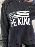 Rundhals Buchstabe Baumwollgemisch Lässig Sweatshirt
