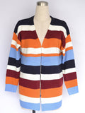 Lang Gestrickt Streifen Cardigan