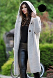 Mittlere Länge Hooded Sweater Jacket