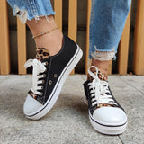 Canvas Leopard Hingucker Plateau Schnürung Sneakers