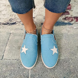 Canvas Stern Muster Slip-On Sneakers Blau