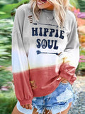 Abdruck mit zerrissenem LangarmSweatshirt