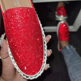 4 Farben Funkelnde Strass Plateau Sneakers