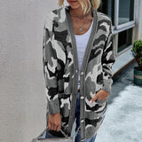 MODISCHE LÄSSIGE LEOPARDEN-STRICKJACKE